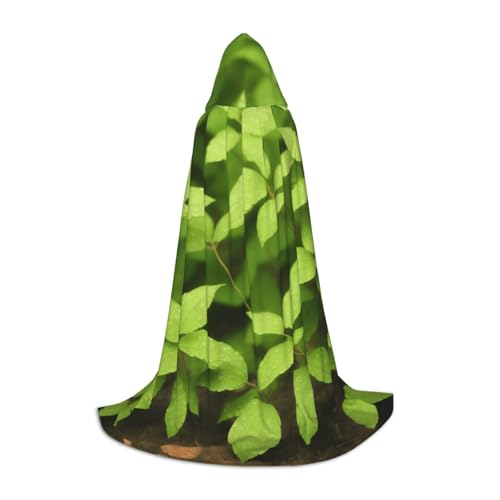 Langer Umhang mit Blattmuster und Kapuze für Teenager, Halloween, mit übergroßer Kapuze, für Cosplay-Kostümpartys von LHFIOHIRG