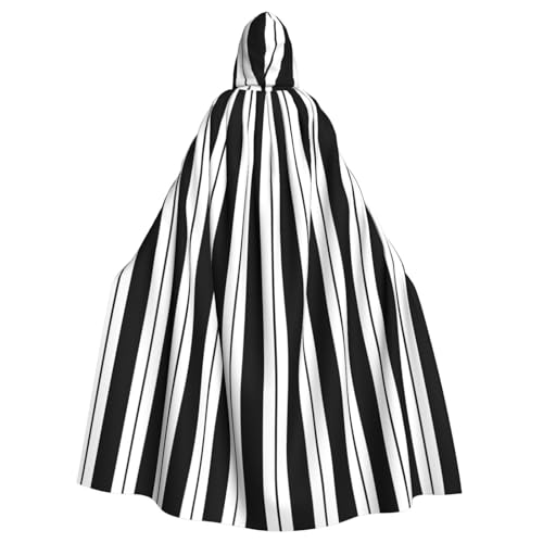 Schwarz-weiß gestreifter Kapuzenumhang für Erwachsene, Halloween-Kostüm, Robe für Männer und Frauen, Cosplay-Party Schwarz-weiß gestreifter Kapuzenumhang für Erwachsene, Halloween-Kostüm, Robe für Männer und Frauen, Cosplay-Party von LHFIOHIRG