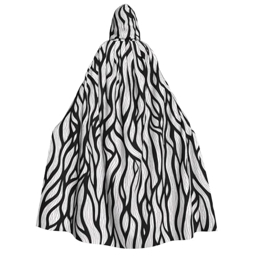 Umhang mit Kapuze in voller Länge, für Erwachsene, Herren, Damen, Halloween, Cosplay, Kostüm, Robe mit Kapuze, Schwarz / Weiß von LHFIOHIRG