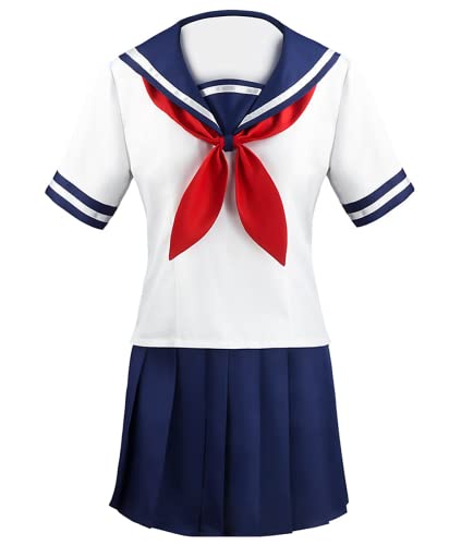 Game Yandere Simulator Cosplay Ayano Aishi Outfits, JK Sailor Skirt Suit for Anime Fans Cosplay Yandere-Chan, Weiß, XXL von LHHZDH