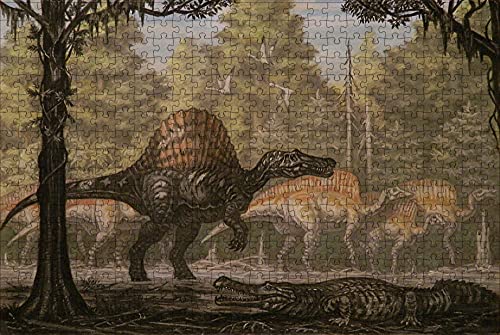 LHJOY Puzzle 1000 Teile Junge Dinosaurier Spinosaurus Großer Drache Drache Tierkunst Geburtstagsgeschenk 75x50cm von LHJOY