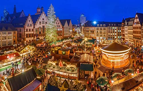 LHJOYSP Puzzle 500 Teile Jungen City Lights Deutscher Weihnachtsmarkt Frankfurt am 52x38cm von LHJOY