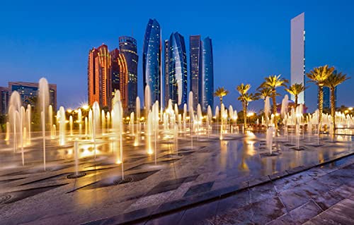 LHJOYSP Puzzles 1000 Teile Stadthochhausbrunnen Abu Dhabi, Vereinigte Arabische Emirate 75x50cm von LHJOY