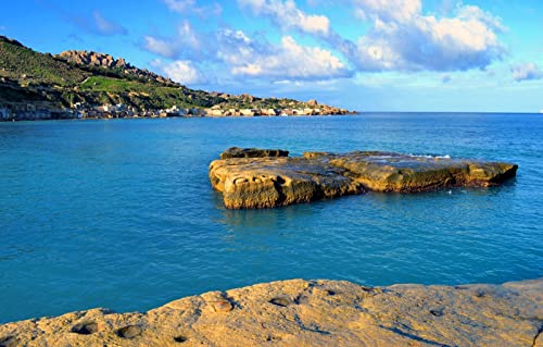 LHJOYSP Puzzle Erwachsene 1000 Teile,natürliche Schönheit,Bucht,Malta,75x50cm von LHJOYSP