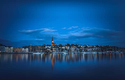 LHJOYSP Puzzel ab mädchen 3D Puzzle 1000 Teile Stadtyacht, Deutscher Hafen, Seehafen, Förde, Schleswig Holstein, Flensburger Förde 75x50cm von LHJOYSPSP