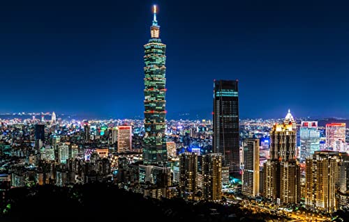 LHJOYSP Puzzle 1000 Teile Erwachsene Stadt China Taiwan Nachtstadt Taipeh 75x50cm von LHJOYSPSP