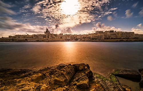 LHJOYSP Puzzle 1000 Teile Kinder Stadt Sonnenuntergang Valletta, Malta 75x50cm von DZGlobal