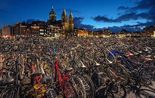 LHJOYSP one Piece Puzzle 1000 Teile City Amsterdam Fahrrad Niederlande Nordholland 75x50cm von LHJOYSPSP