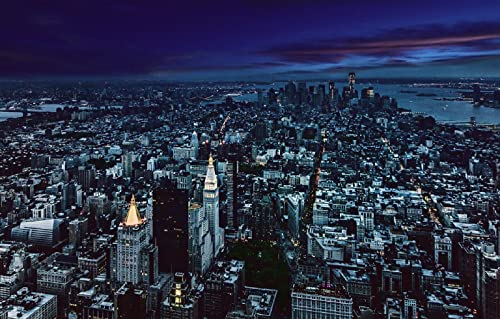 LHJOYSP riesenpuzzle 3D Puzzle 1000 Teile Stadt Nacht Manhattan Skyline New York Architektur Gotham Landschaft 75x50cm von LHJOYSPSP