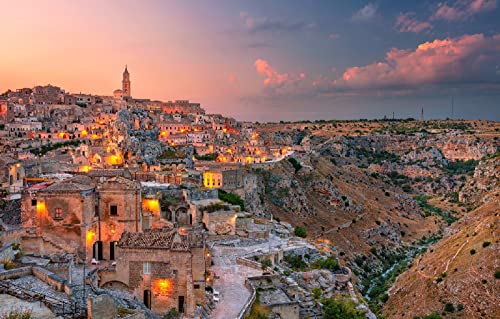 LHJOYSP schweres Puzzle 1000 Teile Stadtarchitektur Matera Basilicata, Italien 75x50cm von LHJOYSPSP