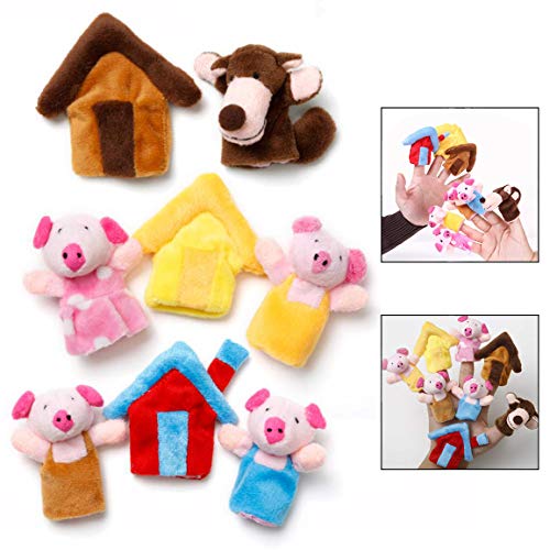 LHKJ 8 Stücke Schwein Fingerpuppen Set,Tiere Lernen Handpuppe Fingerpuppen für Baby und Kleinkinder von LHKJ