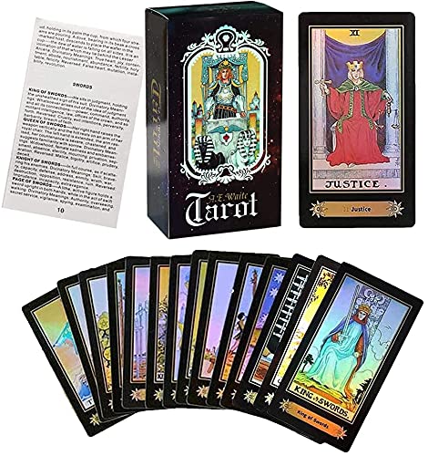 LHKJ Tarot Karten, 78 Waite Tarotkarten mit Anleitung, Tarot für Anfänger, Tarot Deck Zukunft Spiel-Karten-Set mit Bunten Box Vintage (Knight Tarot) von LHKJ