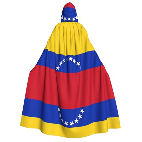 LHMDPBE Herren/Damen, mit Kapuze, Halloween, Weihnachten, Party, Cosplay, Umhang, Umhang, Umhang, Unisex, Flagge von Venezuela von LHMDPBE
