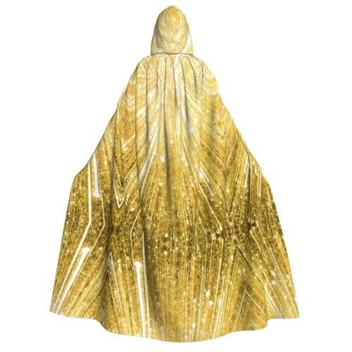 LHMDPBE Herren Damen Kapuzenmantel Halloween Weihnachten Party Cosplay Kostüme Robe Umhang Umhang Unisex Gold Bling Prints von LHMDPBE