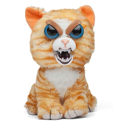 LHMYPP Getigerte Katze mit Gesichtswechsel, lustig, Plüschtier, hässlich, kleines Haargummi, Plüschpuppe, Terror Plüsch, kurze Tiere, Plüsch, Spielzeug für Kinder, Weihnachtsgeschenk von LHMYPP