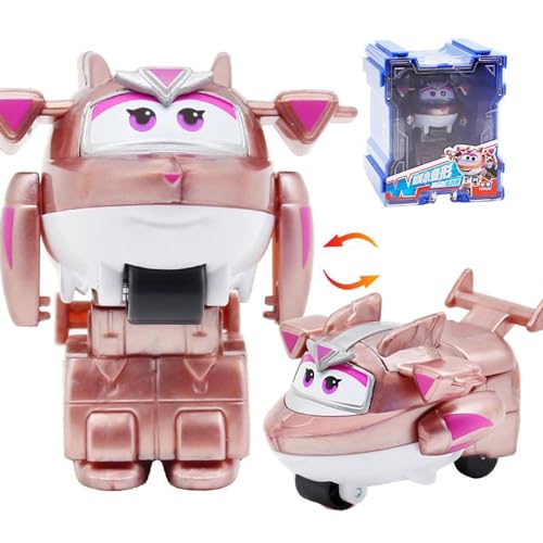 LHMYPP L5CM Golden Girl Deformation Roboter Super Flügel Neues Spielzeug Mini Deform Flugzeug Hangar-Version Jungen Trägheits Fahrzeug Verformung Kinderspielzeug Kreatives Geschenk von LHMYPP