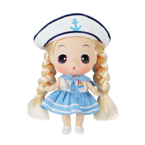 LHMYPP Navy Stil Simulation Puppen Modepuppe Prinzessin Stofftpuppen 7.09 Zoll Mädchen Ankleiden Puppen Spielzeug Spielhaus Puppe Babypuppen Zubehör von LHMYPP