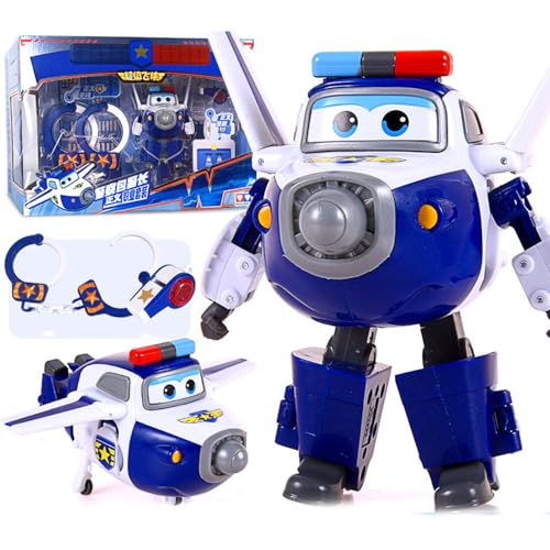 LHMYPP Paul Justice Professional Set+Handschellen+Polizeipfeife Super Flügel Neues Spielzeug Jungen Deformation Roboter Kreatives Verformung Flugzeug Kinderspielzeug von LHMYPP