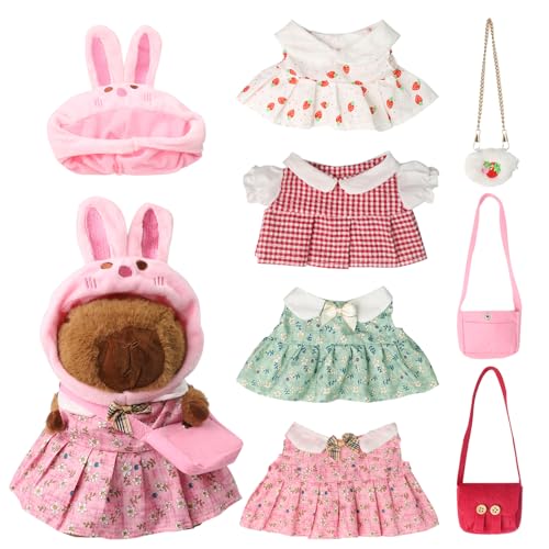 Capybara Kuscheltier 9 Stück 23CM Capybara Plüschtier mit Kleidung und Accessoires Dress Up Plüschtier Wasserschwein Kuscheltier mit Kleid Stofftier Capybara Plush Toy Capybara Spielzeug mit Kostüm Capybara Kuscheltier 9 Stück 23CM Capybara Plüschtier mit Kleidung und Accessoires Dress Up Plüschtier Wasserschwein Kuscheltier mit Kleid Stofftier Capybara Plush Toy Capybara Spielzeug mit Kostüm von LHOEST