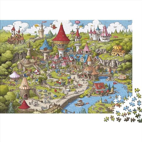 Amusement Park 500 Stück Puzzles Puzzlespiel Qualität Verlässlich Place of Entertainment Kinder Teenager Spielzeug Geschenk Kinder Ab 14 Jahren 500pcs (52x38cm) von LHOUIYERTE