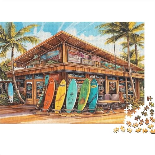 Beach Shop 500 Stück Puzzles Für Erwachsene Qualität Verlässlich Seaside Shops Und Kinder in Bewährter Geschicklichkeitsspiel Erwachsenenpuzzle Ab 14 Jahren 500pcs (52x38cm) von LHOUIYERTE