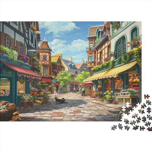 Beautiful Streets 500 Teile Puzzle Puzzlespiel Qualität Verlässlich Windy Street Und Kinder in Bewährter Buntes Legespiel Erwachsenenpuzzle Ab 14 Jahren 500pcs (52x38cm) von LHOUIYERTE