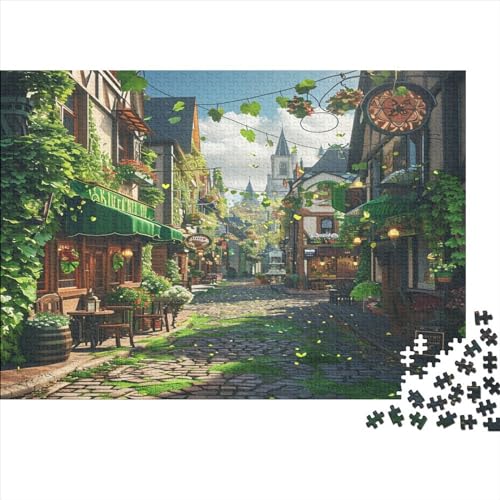 Beautiful Streets 500 Teile Puzzle Puzzlespiel Qualität Verlässlich Windy Street Und Kinder in Bewährter Lernspiel Erwachsenenpuzzle Ab 14 Jahren 500pcs (52x38cm) von LHOUIYERTE