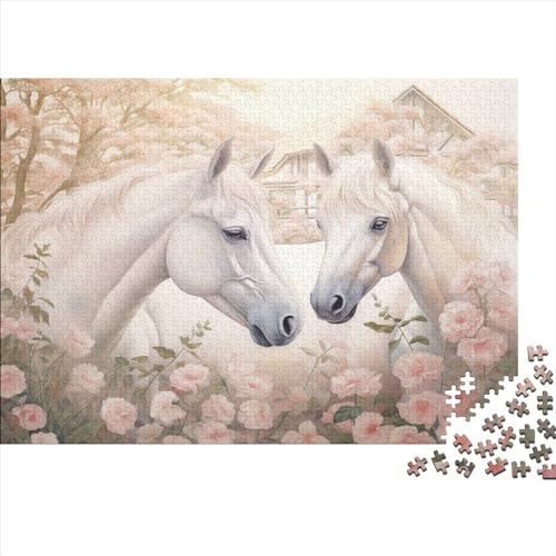 Horse 300 Stück Puzzles Für Erwachsene Qualität Verlässlich Cute Animals Kinder Teenager Geschicklichkeitsspiel Erwachsenenpuzzle Ab 14 Jahren 300pcs (40x28cm) von LHOUIYERTE