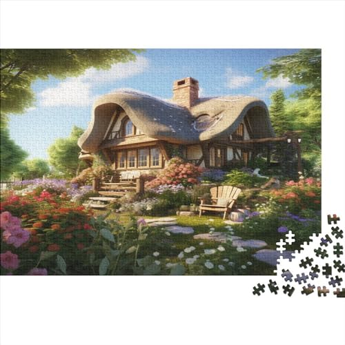 Mountain Village Cottage 1000 Stück Puzzles Puzzlespiel Qualität Verlässlich The House on The Hill Für Die Ganze Familie Spielzeug Geschenk Kinder Ab 14 Jahren 1000pcs (75x50cm) von LHOUIYERTE