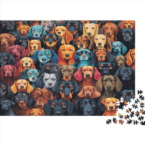 Puppies 1000 Stück Puzzles Puzzlespiel Qualität Verlässlich Cute Animal Und Kinder in Bewährter Lernspiel Erwachsenenpuzzle Ab 14 Jahren 1000pcs (75x50cm) von LHOUIYERTE