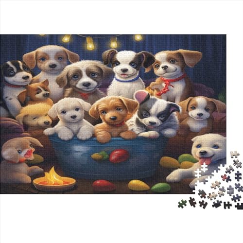 Puppies 1000 Stück Puzzles Puzzlespiel Qualität Verlässlich Cute Animal Und Kinder in Bewährter Lernspiel Kinder Ab 14 Jahren 1000pcs (75x50cm) von LHOUIYERTE