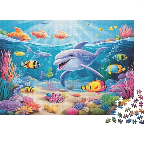 Seabed A School of Fish 1000 Stück Puzzles Puzzlespiel Qualität Verlässlich Wildlife Für Die Ganze Familie Spielzeug Geschenk Kinder Ab 14 Jahren 1000pcs (75x50cm) von LHOUIYERTE