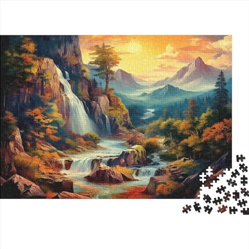 Waterfall 1000 Stück Puzzles Für Erwachsene Qualität Verlässlich Und Kinder in Bewährter Lernspiel Kinder Ab 14 Jahren 1000pcs (75x50cm) von LHOUIYERTE