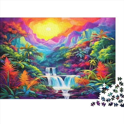 Waterfall 1000 Stück Puzzles Puzzlespiel Qualität Verlässlich Für Die Ganze Familie Lernspiel Erwachsenenpuzzle Ab 14 Jahren 1000pcs (75x50cm) von LHOUIYERTE