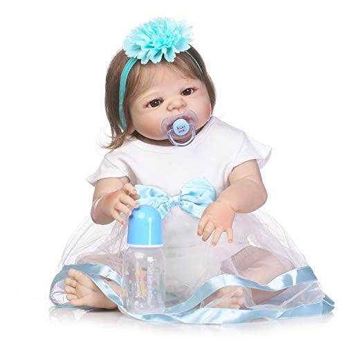 22 Zoll 57 cm schöne wiedergeborene Baby-Mädchen-Puppen-Kleinkind-realistisch aussehende lebensechte Puppen-Silikon-Puppe-neugeborenes Bildungs-Spielzeug 22 Zoll 57 cm schöne wiedergeborene Baby-Mädchen-Puppen-Kleinkind-realistisch aussehende lebensechte Puppen-Silikon-Puppe-neugeborenes Bildungs-Spielzeug von LHSUNTA