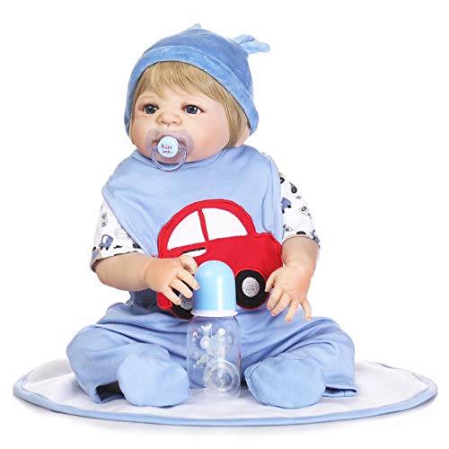Blau Schöne Reborn Babypuppen Junge 22 Zoll 57 cm Weiches Silikon Vinyl Real Life Realistische Reborn Kleinkinder Puppen Neugeborene Mädchen Jungen Spielzeug Blau Schöne Reborn Babypuppen Junge 22 Zoll 57 cm Weiches Silikon Vinyl Real Life Realistische Reborn Kleinkinder Puppen Neugeborene Mädchen Jungen Spielzeug von LHSUNTA