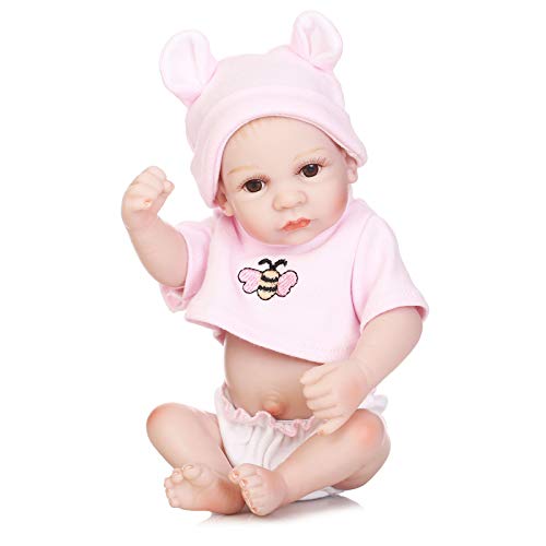 Kleine Größe, 25,4 cm, weiche Berührung, handgefertigte, wiedergeborene Puppen, Mädchen-Look, echtes Leben, Babypuppen, Spielzeug für Kinder ab 3 Jahren von LHSUNTA