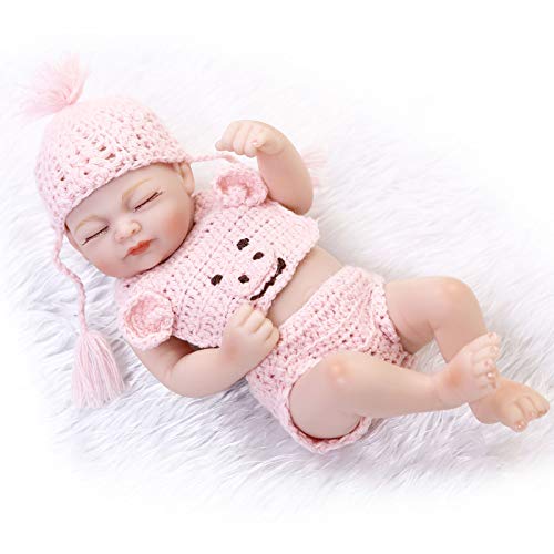 Mini Reborn Babypuppen 10" Real Soft Vinyl Silikon Realistische Rebornpuppen Kleinkind Lebensechte Baby Mädchen Jungen Spielzeug für Alter3 Mini Reborn Babypuppen 10" Real Soft Vinyl Silikon Realistische Rebornpuppen Kleinkind Lebensechte Baby Mädchen Jungen Spielzeug für Alter3 von LHSUNTA