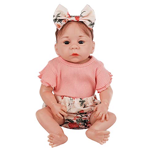 Reborn Babypuppen Mädchen 20" 2 Materialien Schöne realistisch aussehende handgefertigte weiche Silikon/Stoff Baby Kleinkind Neugeborene Puppen,Silikon Reborn Babypuppen Mädchen 20" 2 Materialien Schöne realistisch aussehende handgefertigte weiche Silikon/Stoff Baby Kleinkind Neugeborene Puppen,Silikon von LHSUNTA