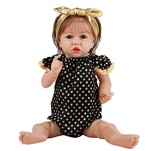 Reborn Dolls Mädchen mit schwarzem Rock 22 Zoll lebensechte Babypuppen Mädchen realistisch handgefertigtes Vinyl weiches Silikon wiedergeborene Babys Neugeborene Kinder Spielzeug Geschenk Reborn Dolls Mädchen mit schwarzem Rock 22 Zoll lebensechte Babypuppen Mädchen realistisch handgefertigtes Vinyl weiches Silikon wiedergeborene Babys Neugeborene Kinder Spielzeug Geschenk von LHSUNTA