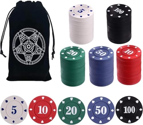 LHTHT 100PCS Pokerchips,Pokerkoffer Schwarze Samttasche,Pokerset,5 farbige Zählzähler. LHTHT 100PCS Pokerchips,Pokerkoffer Schwarze Samttasche,Pokerset,5 farbige Zählzähler. von LHTHT