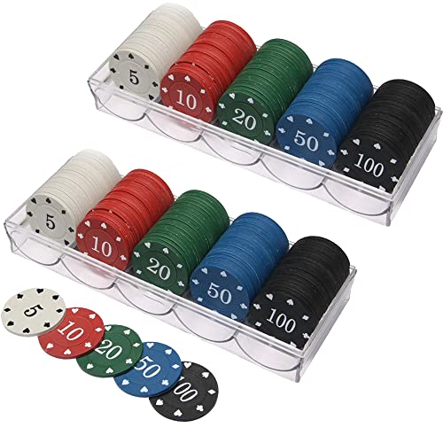 LHTHT 200PCS Poker Chips,Poker Box,Poker Set,5 Farbzähler.Pokerchips mit Nennwert,die bei Pokerspielen verwendet Werden LHTHT 200PCS Poker Chips,Poker Box,Poker Set,5 Farbzähler.Pokerchips mit Nennwert,die bei Pokerspielen verwendet Werden von LHTHT