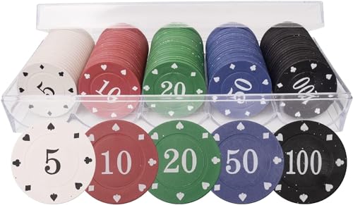 LHTHT Poker Chips,Poker Box,Poker Set,5 Farbzähler.Pokerchips mit Nennwert,die bei Pokerspielen verwendet Werden LHTHT Poker Chips,Poker Box,Poker Set,5 Farbzähler.Pokerchips mit Nennwert,die bei Pokerspielen verwendet Werden von LHTHT