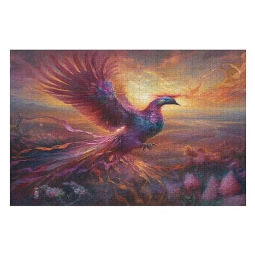 1000 Teile Puzzle Für Erwachsene, WildBlume Phönix -Puzzles, Kinder HolzPuzzle, Kreatives Puzzle, Geschenk Für Freunde Und Familie （75×50cm） von LHXLHXX