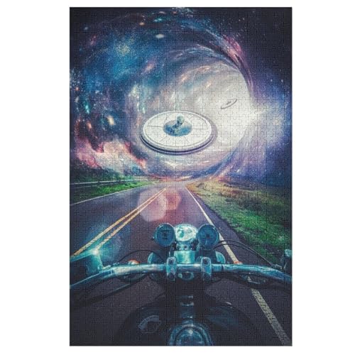Alien Holzpuzzle 1000 Teile Klassische Puzzles Erwachsene Kinder Puzzle DIY Kit Holzspielzeug Einzigartiges Geschenk 78×53cm von LHXLHXX