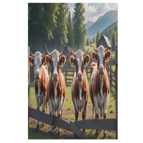 Animal Kuh 1000 Teile Puzzles Für Erwachsene, Impossible Puzzle, Geschicklichkeitsspiel Für Die Ganze Familie, Kinder Holzpuzzle 78×53cm Animal Kuh 1000 Teile Puzzles Für Erwachsene, Impossible Puzzle, Geschicklichkeitsspiel Für Die Ganze Familie, Kinder Holzpuzzle 78×53cm von LHXLHXX