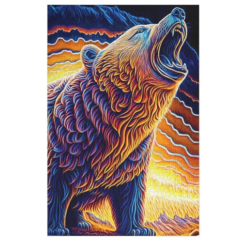 Bär Holzpuzzle 1000 Teile, Knobelspiele Für Erwachsene, Teenager, Puzzles Unmögliche - Kinder Puzzle Zimmer Deko 78×53cm von LHXLHXX