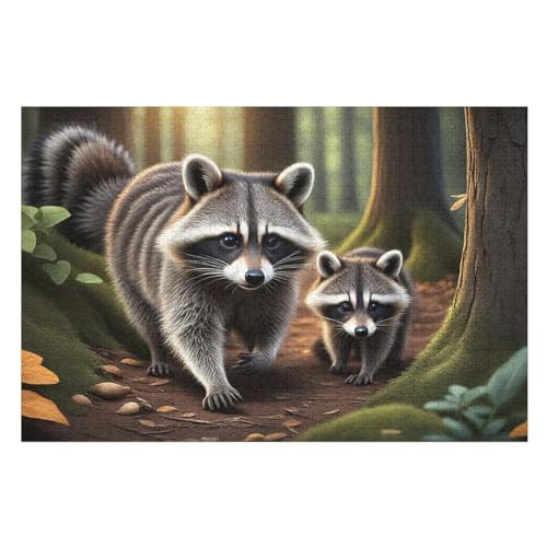 Bär -Puzzle, 1000 Teile,Holzpuzzle Für Erwachsene Kinder, Lustiges Spielzeug, Denkspiel, Bildungsspiel, （75×50cm） von LHXLHXX