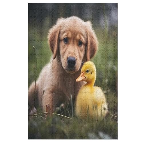 Cute Hund -Puzzle, 1000 Teile,Holzpuzzle Für Erwachsene Kinder, Lustiges Spielzeug, Denkspiel, Bildungsspiel, 78×53cm von LHXLHXX