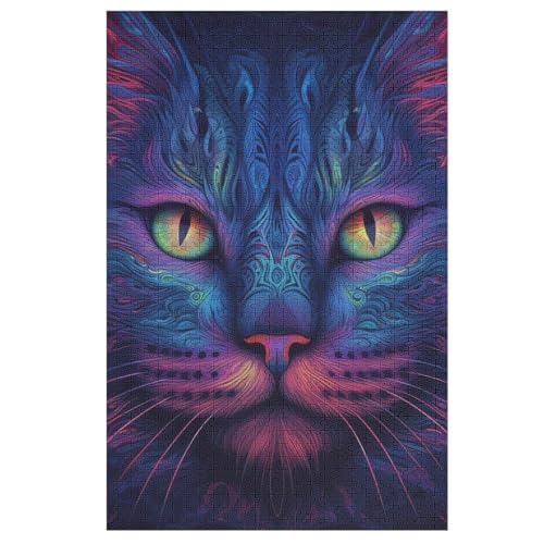 Cute Katze -Puzzle, 1000 Teile,Holzpuzzle Für Erwachsene Kinder, Lustiges Spielzeug, Denkspiel, Bildungsspiel, 78×53cm von LHXLHXX
